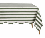 Scalloped Edge Tablecloth - Striped