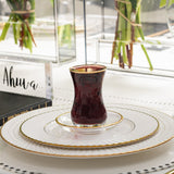 Classic Glass Cup & Saucer Set with Gold Trim