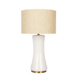 Cascade Glass Lamp Golden Base Off White Glass Table Lamp