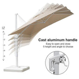 PURPLE LEAF Outdoor Patio Umbrella with Base, Best White Cantilever Umbrellas