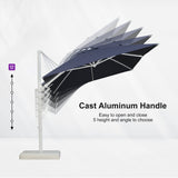 PURPLE LEAF White Outdoor Umbrella Left-Right Tilting Patio Cantilever Umbrella