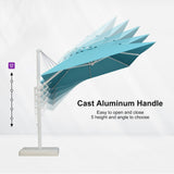 PURPLE LEAF White Outdoor Umbrella Left-Right Tilting Patio Cantilever Umbrella