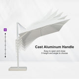 PURPLE LEAF White Outdoor Umbrella Left-Right Tilting Patio Cantilever Umbrella