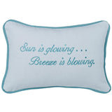 Catalina Turquoise "Sun Is Glowing..." Lumbar Pillow