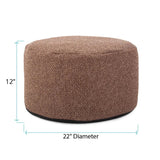 Round Foot Pouf Panama Chocolate