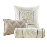 Silky Tufted 7-Piece Comforter Set, Taupe