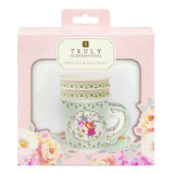 Floral Paper Teacup & Saucer Set – 12 Pack