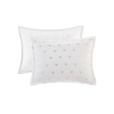 Gold Metallic Printed Plush Comforter Set, White