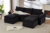 DERVAL 111" 3-Seater Sofa with 2 Ottomans