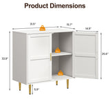 2-Door Storage Cabinet, Modern Wood Credenza with Shelves