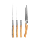 Goyon-Chazeau Set of 4 Pirou Castle Olive Wood Steak Knives