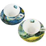 Van Gogh Bone China Cups & Saucers Set of 6