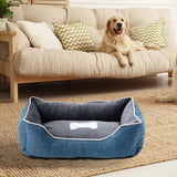 Small Dog Bed Cat Bed with Anti-Slip Bottom, Blue
