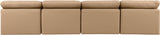 Indulge - Faux Leather 4 Piece Modular Armless Sofa - Tan
