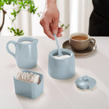 Kook Ceramic Sugar Bowl & Creamer Set, White