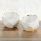 Geometric Ceramic Planter Set of 3 for Home Decor