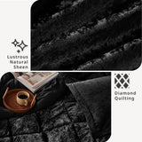 Crushed Velvet 4-Piece Comforter or Duvet Cover Set, Black