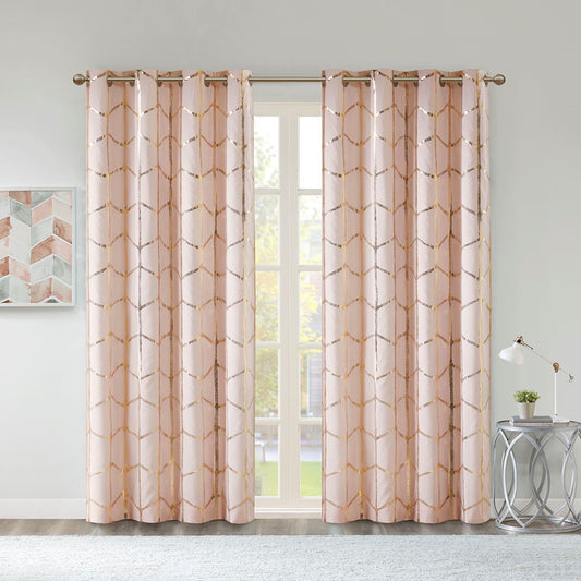 Metallic (Max Blackout) Window Panel, Pink/Gold