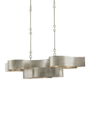 Grand Lotus Oval Silver Chandelier