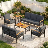 6-Piece Outdoor Conversation Set Patio Chairs with Cushions