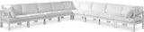 Nizuc - Outdoor Patio 9 Piece Modular Sectional With White Frame