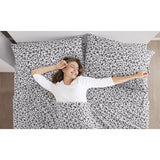 Wrinkle Free Microfiber Sheet Set, Black & White Floral
