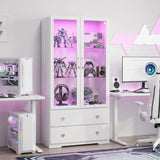 64'' Tall Display Cabinet with Acrylic Doors and Led Lights