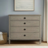 European Country Style Farmhouse 4-Drawer Dresser, Grey *