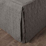 3 Piece Split Corner Pleated Quilted Bedspread, Dark Grey