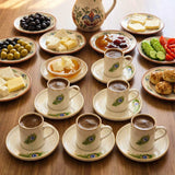 Peacock Feather Porcelain Espresso Cup & Saucer
