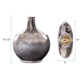 Advik Polished Silver Vase- Tall