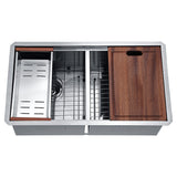 ANZZI 32 in. Undermount Kitchen Sink, Handcrafted Stainless Steel (16/18 Gauge), Single or Double Bowl, Various Series