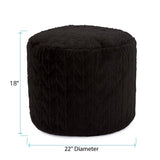 Tall Pouf Angora Ebony