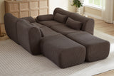 FLOVEX 141" 4-Seater Sofa with 2 Ottomans