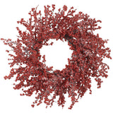 20" Snowy Red Berry Wreath