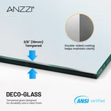 Mountain 48 in. W x 76 in. H Reversible Frameless Sliding Glass Shower Door with Soft-Close System - Multiple Finishes