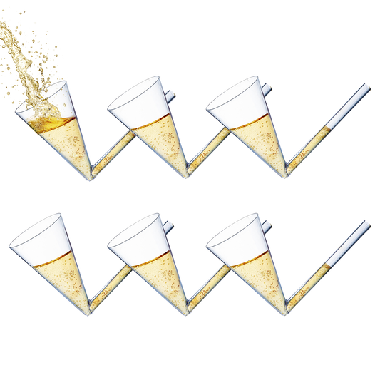 Champagne Shooter - Chug Flutes Guzzler Glasses Unique Gifts, Reusable Acrylic 6pk