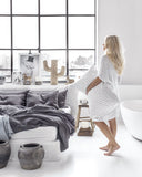 Charcoal gray linen duvet cover