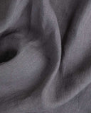 Charcoal gray linen fitted sheet