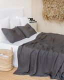 Charcoal gray linen sheet set (4 pcs)