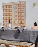 Charcoal Gray Linen tablecloth