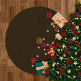 Velvet Quilted Round Christmas Tree Skirt