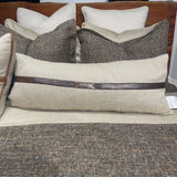 Chenille Herringbone Buckle Pillow (Sand)