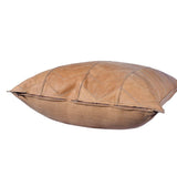 Chevron Genuine Leather Tassel Throw Pillow