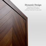 Chevron Wood Bed Frame with Headboard