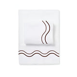 Double Wavy Embroidered Cotton Sheet Set