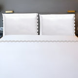 400TC Reverse U Shape Embroidery Cotton Solid Sheet Set