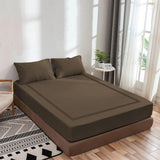 400TC Luxurious Double Embroidery Sateen Solid Cotton Fitted Sheet