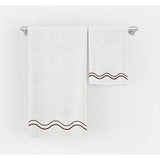 Double Wavy Embroidered Cotton Bath Towels (Set of 2)