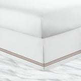 400TC Sateen Solid Cotton Triple Embroidered Tailored Bed Skirt